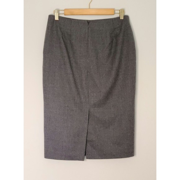 Talbots Straight Skirt Grey Wool-Blend Italian Flannel Business Office Size 6 - Picture 2 of 6